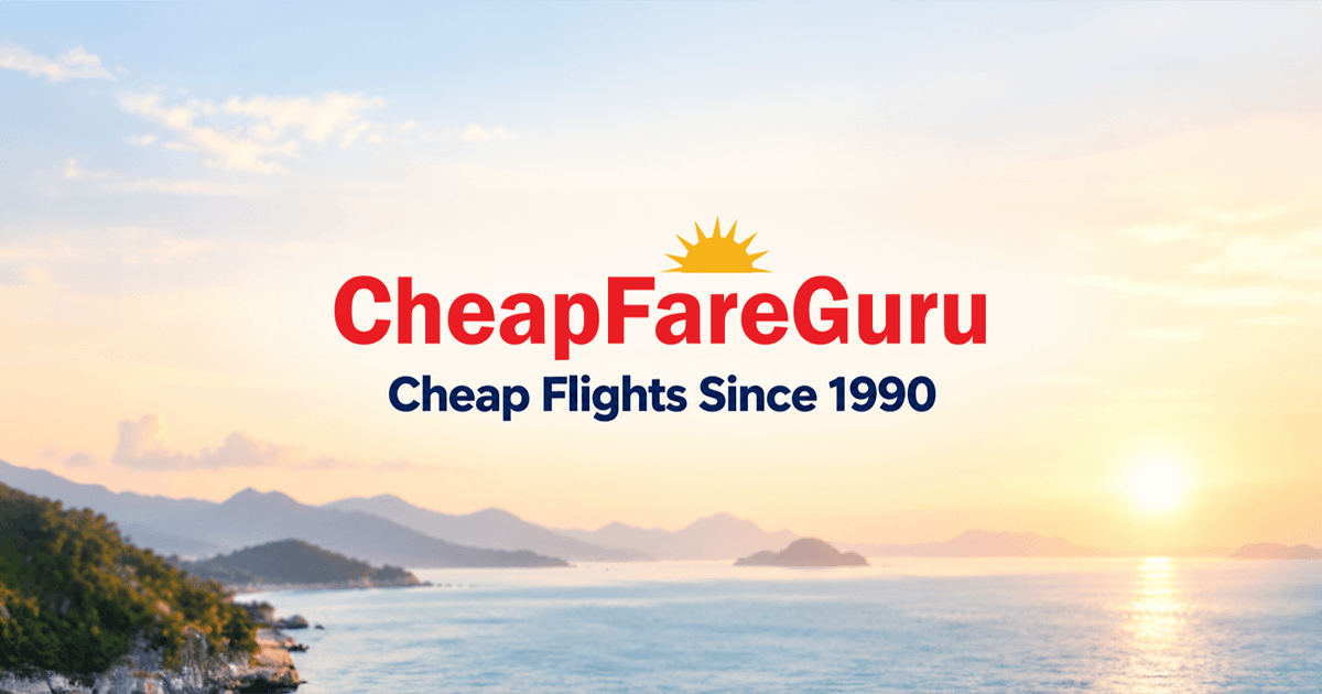 The picture cheapfareguru.com shows when its homepage is shared